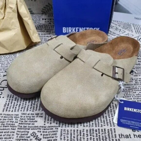 Birkenstock Boston Clog Suede Sandal Mink Women’s Size 7 8 9 - Picture 1 of 8